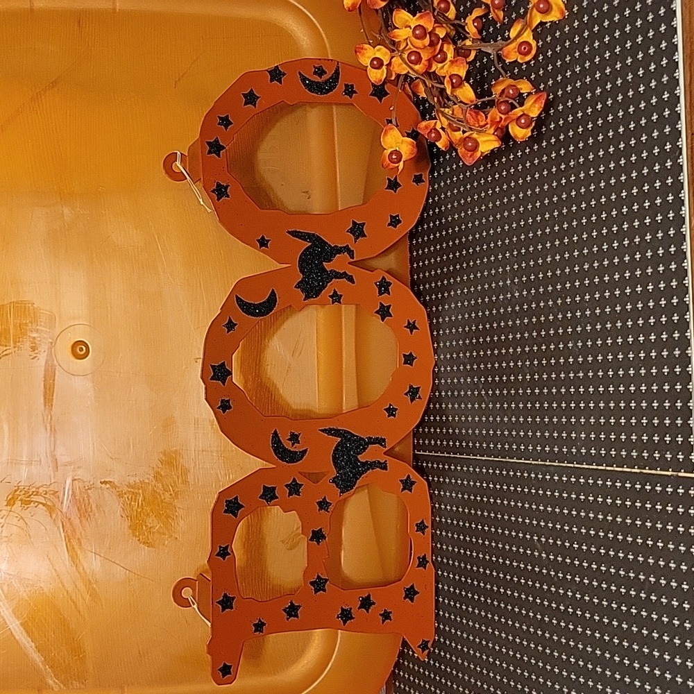 Vintage Metal Tin BOO Halloween Letters